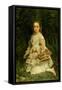 Portrait of Gracia, Full Length, Wearing a White Dress, Picking Wild Flowers-John Everett Millais-Framed Stretched Canvas