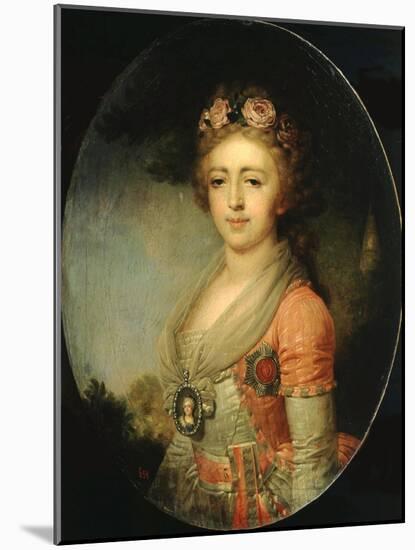 Portrait of Grand Duchess Alexandra Pavlovna (1783-180), Daughter of Emperor Paul I, C1798-Vladimir Lukich Borovikovsky-Mounted Giclee Print