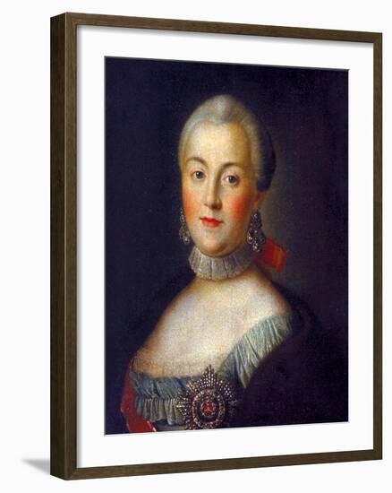 Portrait of Grand Duchess Catherine Alekseyevna, 1760-Alexei Petrovich Antropov-Framed Giclee Print