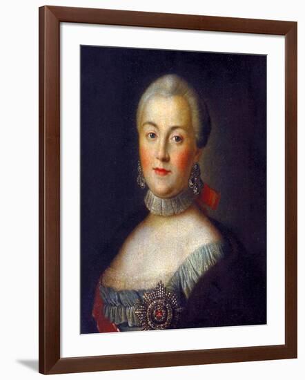 Portrait of Grand Duchess Catherine Alekseyevna, 1760-Alexei Petrovich Antropov-Framed Giclee Print