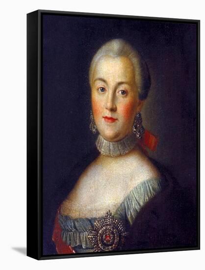 Portrait of Grand Duchess Catherine Alekseyevna, 1760-Alexei Petrovich Antropov-Framed Stretched Canvas