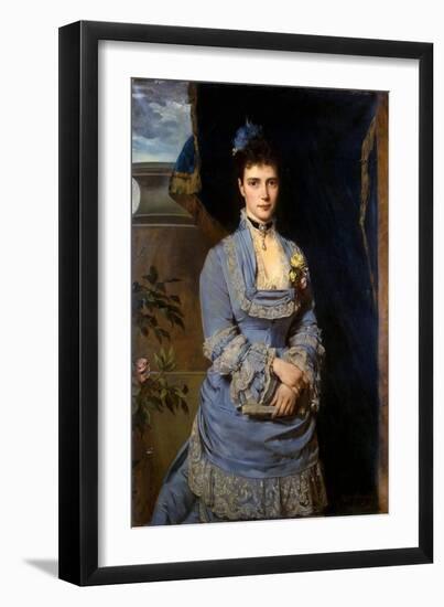 Portrait of Grand Duchess Maria Fyodorovna, Princess Dagmar of Denmark, (1847-192), 1874-Heinrich von Angeli-Framed Giclee Print