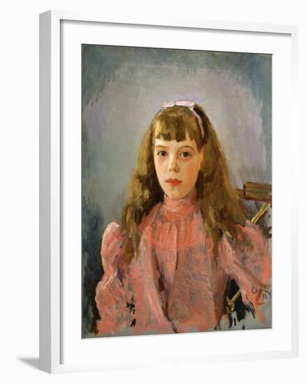 Portrait of Grand Duchess Olga Alexandrovna of Russia, 1893-Valentin Serov-Framed Giclee Print