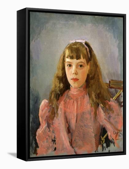 Portrait of Grand Duchess Olga Alexandrovna of Russia, 1893-Valentin Serov-Framed Stretched Canvas