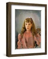 Portrait of Grand Duchess Olga Alexandrovna of Russia, 1893-Valentin Serov-Framed Giclee Print