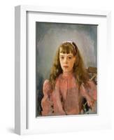 Portrait of Grand Duchess Olga Alexandrovna of Russia, 1893-Valentin Serov-Framed Giclee Print