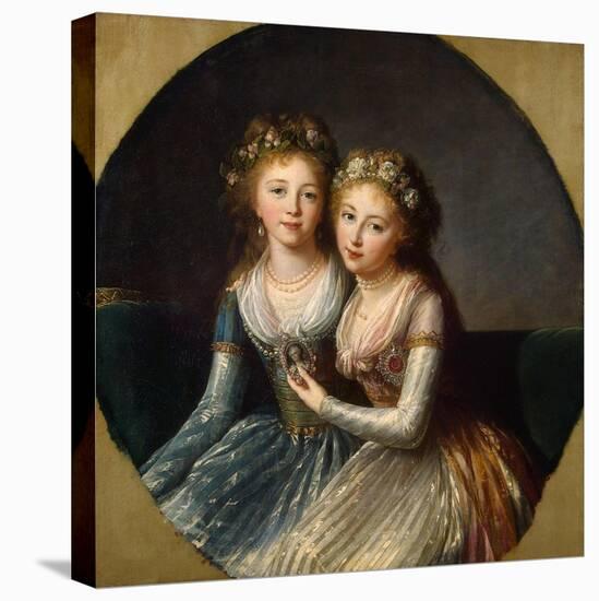 Portrait of Grand Duchesses Alexandra Pavlovna and Elena Pavlovna of Russia, 1796-Elisabeth Louise Vigee-LeBrun-Stretched Canvas