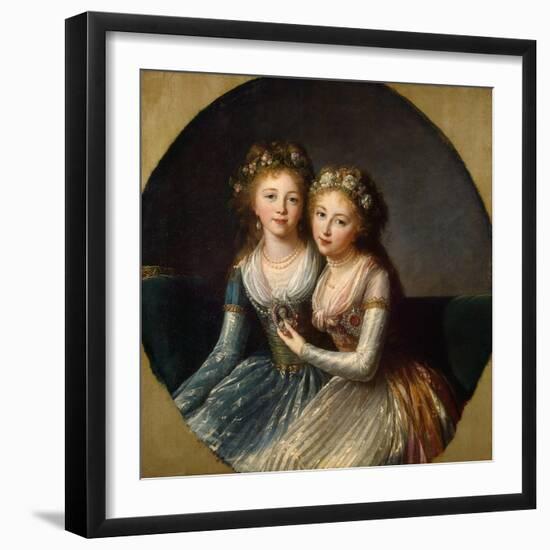 Portrait of Grand Duchesses Alexandra Pavlovna and Elena Pavlovna of Russia, 1796-Elisabeth Louise Vigee-LeBrun-Framed Premium Giclee Print