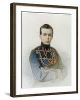 Portrait of Grand Duke Alexander Alexandrovich, Later Tsar Alexander III, 1861-Andrei Franzovich Belloli-Framed Giclee Print