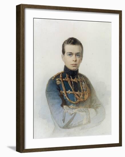 Portrait of Grand Duke Alexander Alexandrovich, Later Tsar Alexander III, 1861-Andrei Franzovich Belloli-Framed Giclee Print