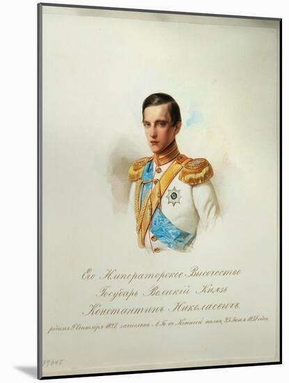 Portrait of Grand Duke Konstantin Nikolaevich of Russia, 1846-1849-null-Mounted Giclee Print