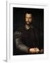 Portrait of Grand Duke of Tuscany Cosimo I De' Medici, (1519-157), after 1560-Agnolo Bronzino-Framed Giclee Print