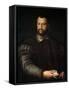 Portrait of Grand Duke of Tuscany Cosimo I De' Medici, (1519-157), after 1560-Agnolo Bronzino-Framed Stretched Canvas