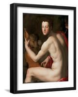 Portrait of Grand Duke of Tuscany Cosimo I De' Medici (1519-157) as Orpheus, Ca 1537-Agnolo Bronzino-Framed Giclee Print