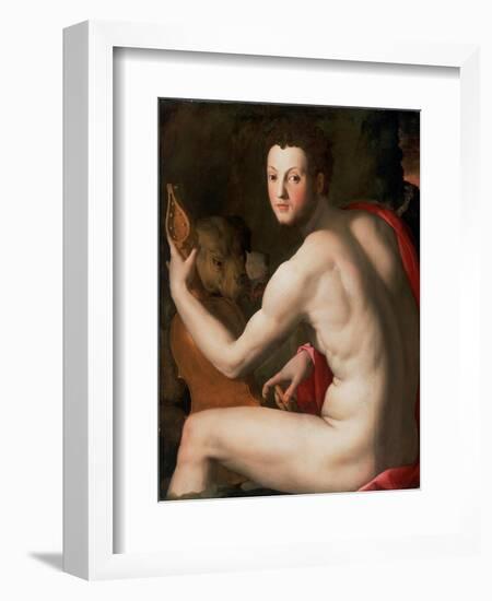 Portrait of Grand Duke of Tuscany Cosimo I De' Medici (1519-157) as Orpheus, Ca 1537-Agnolo Bronzino-Framed Giclee Print