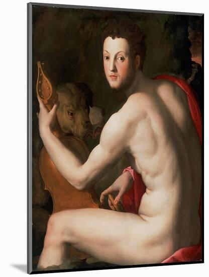 Portrait of Grand Duke of Tuscany Cosimo I De' Medici (1519-157) as Orpheus, Ca 1537-Agnolo Bronzino-Mounted Giclee Print