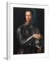 Portrait of Grand Duke of Tuscany Cosimo I De' Medici (1519-157) in Armour, Ca 1545-Agnolo Bronzino-Framed Giclee Print