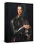 Portrait of Grand Duke of Tuscany Cosimo I De' Medici (1519-157) in Armour, Ca 1545-Agnolo Bronzino-Framed Stretched Canvas