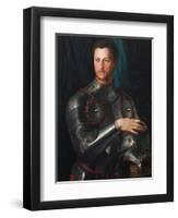 Portrait of Grand Duke of Tuscany Cosimo I De' Medici (1519-157) in Armour, Ca 1545-Agnolo Bronzino-Framed Giclee Print