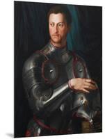 Portrait of Grand Duke of Tuscany Cosimo I De' Medici (1519-157) in Armour, Ca 1545-Agnolo Bronzino-Mounted Giclee Print