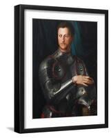 Portrait of Grand Duke of Tuscany Cosimo I De' Medici (1519-157) in Armour, Ca 1545-Agnolo Bronzino-Framed Giclee Print