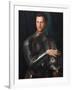 Portrait of Grand Duke of Tuscany Cosimo I De' Medici (1519-157) in Armour, Ca 1545-Agnolo Bronzino-Framed Giclee Print