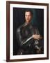 Portrait of Grand Duke of Tuscany Cosimo I De' Medici (1519-157) in Armour, Ca 1545-Agnolo Bronzino-Framed Giclee Print