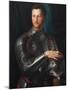 Portrait of Grand Duke of Tuscany Cosimo I De' Medici (1519-157) in Armour, Ca 1545-Agnolo Bronzino-Mounted Giclee Print