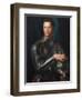 Portrait of Grand Duke of Tuscany Cosimo I De' Medici (1519-157) in Armour, Ca 1545-Agnolo Bronzino-Framed Premium Giclee Print