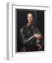 Portrait of Grand Duke of Tuscany Cosimo I De' Medici (1519-157) in Armour, Ca 1545-Agnolo Bronzino-Framed Premium Giclee Print