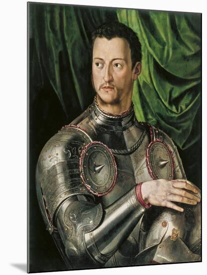 Portrait of Grand Duke of Tuscany Cosimo I De' Medici (1519-157) in Armour-Agnolo Bronzino-Mounted Giclee Print