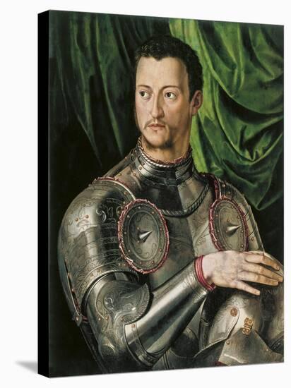 Portrait of Grand Duke of Tuscany Cosimo I De' Medici (1519-157) in Armour-Agnolo Bronzino-Stretched Canvas