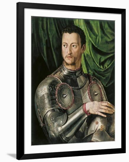 Portrait of Grand Duke of Tuscany Cosimo I De' Medici (1519-157) in Armour-Agnolo Bronzino-Framed Giclee Print