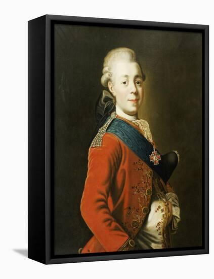 Portrait of Grand Duke Paul Petrovich (Future Tsar Paul I)-Alexander Roslin-Framed Stretched Canvas