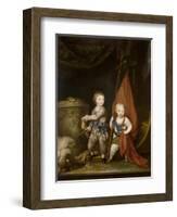 Portrait of Grand Dukes Alexander Pavlovich and Constantine Pavlovich, as Children, 1781-Richard Brompton-Framed Giclee Print