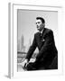 Portrait of Gregory Peck, Serious, Smoking a Cigarette-Nina Leen-Framed Premium Photographic Print