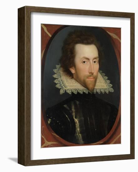 Portrait of Grey Brydges, Fifth Baron Chandos of Sudeley (C. 1581-1621) C.1615-William Larkin-Framed Giclee Print