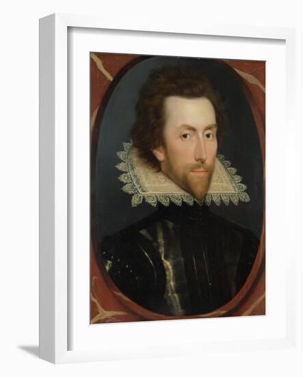 Portrait of Grey Brydges, Fifth Baron Chandos of Sudeley (C. 1581-1621) C.1615-William Larkin-Framed Giclee Print