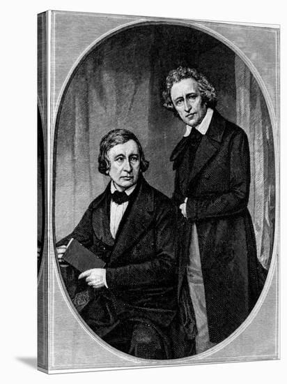 Portrait of Grimm Brothers Jakob and Wilhelm, German Scholars and Authors of Fairy Tales-null-Stretched Canvas