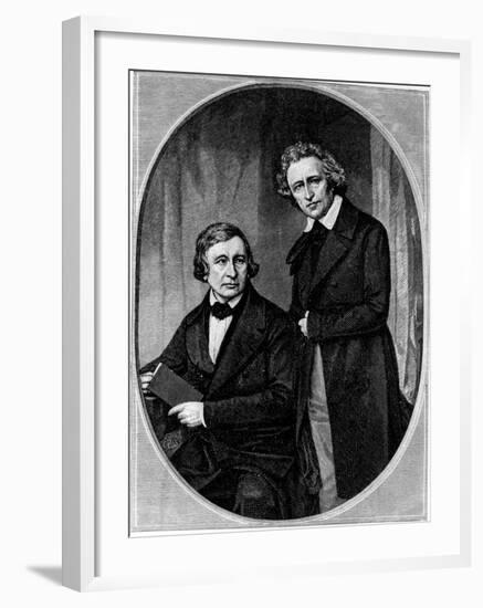Portrait of Grimm Brothers Jakob and Wilhelm, German Scholars and Authors of Fairy Tales-null-Framed Photographic Print