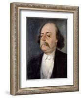 Portrait of Gustave Flaubert - by Eugene Giraud-null-Framed Giclee Print