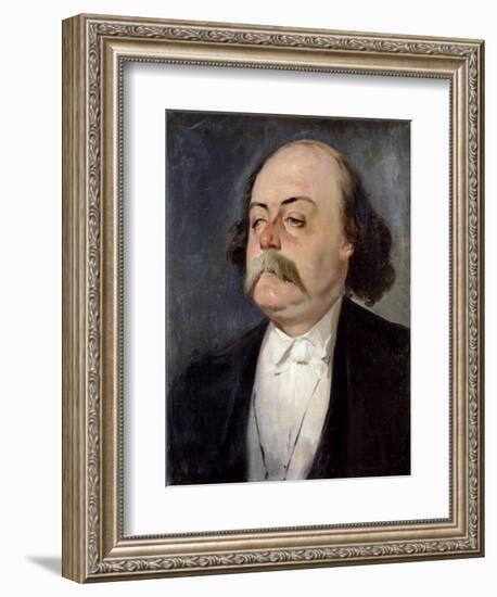 Portrait of Gustave Flaubert - by Eugene Giraud-null-Framed Giclee Print