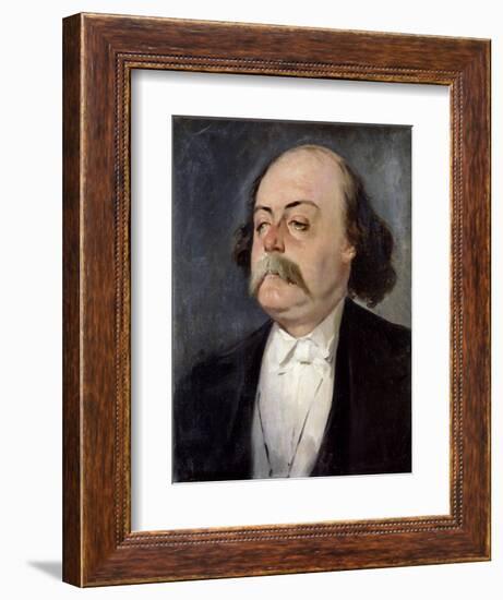 Portrait of Gustave Flaubert - by Eugene Giraud-null-Framed Giclee Print