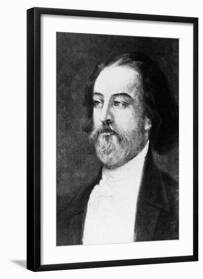 Portrait of Gustave Flaubert (Rouen, 1821-Croisset, 1880), French Writer-null-Framed Giclee Print