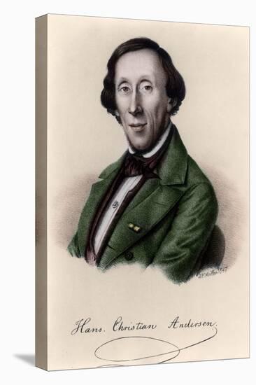 Portrait of Hans Christian Andersen-Johan Frederick Moller-Stretched Canvas