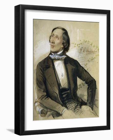 Portrait of Hans Christian Andersen-null-Framed Giclee Print