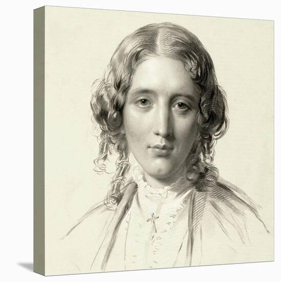 Portrait of Harriet Beecher Stowe, 1853-Francis Holl-Stretched Canvas