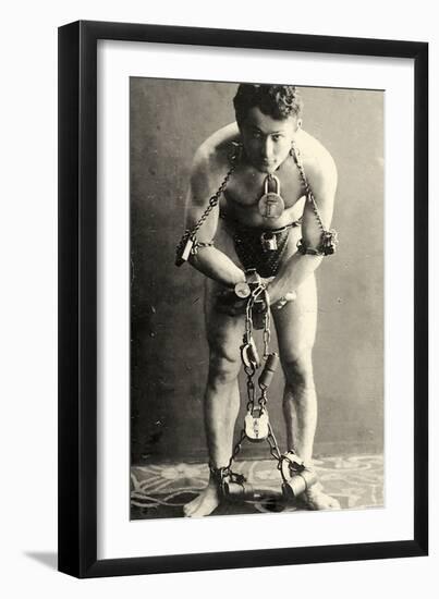 Portrait of Harry Houdini in Chains. c.1900-American School-Framed Photographic Print