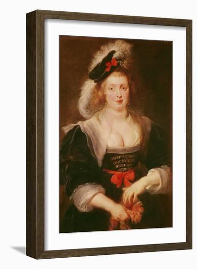 Portrait of Helene Fourment with Gloves, C.1632-Peter Paul Rubens-Framed Giclee Print