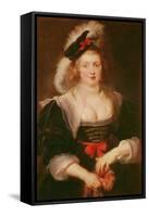 Portrait of Helene Fourment with Gloves, C.1632-Peter Paul Rubens-Framed Stretched Canvas